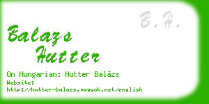 balazs hutter business card