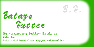 balazs hutter business card